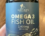 Natures Nutrition Omega3 Fish Oil EPA DHA 2400mg LEMON 180 Softgel  Exp ... - $27.58
