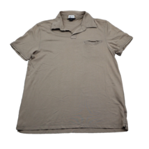 Banana Republic Shirt Mens L Brown Polo Fitted Pima Cotton Casual Short Sleeve - £14.69 GBP