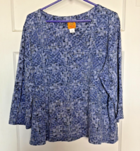 Ruby Rd Blue Patterned Women&#39;s Top Size 3X - $25.10