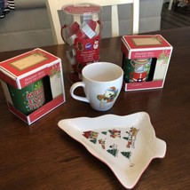 Jamestown Tree Xmas Plate 3 Mugs Misc. Cookie Cutters Lot of 5 Christmas Items! - £15.19 GBP