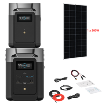 EcoFlow DELTA 2 + Solar Pane 200W Rigid 1 Panel 2048Wh (1 DELTA 2 Extra Battery) - £1,102.82 GBP