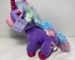 Burton + Burton Purple Plush Unicorn with furry mane and Hearts NWTS - £6.49 GBP