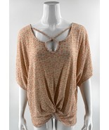 Daytrip Lightweight Sweater Size XL Peach Tan Marled Dolman Caged Neck W... - $620.81 MXN