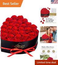 27 Red Roses Preserved in Elegant Heart Box - Long-Lasting Gift for Any ... - $1,681.19 MXN