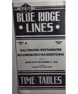BLUE RIDGE LINES Motor Coach Time Tables December 1 1949 Baltimore to Ha... - $13.56 CAD