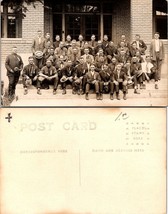 USA Unknown Location Men or Students Posing on Steps Admin RPPC Antique Postcard - £11.19 GBP