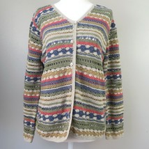 Marisa Christina Crocheted Cardigan Mother of Pearl Buttons Women&#39;s Medium - £23.69 GBP