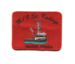 M/V St. Kathryn - Kodiak, Alaska - Embroidered Fishing Vessel Crab Boat Patch - £8.89 GBP