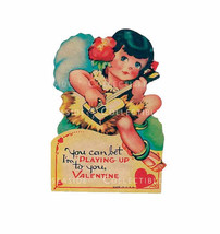 Three 1940s Standing Valentine Greeting Cards Alaskan Eskimo African Hawaiian Th - £11.33 GBP