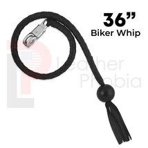 36&quot; Leather Motorcycle Get Back Whip for Handlebar Pool Ball Motor Biker... - £25.31 GBP