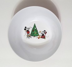 NEW RARE Pottery Barn Kids Disney Mickey &amp; Minnie with Christmas Tree Bowl 19 OZ - £10.21 GBP