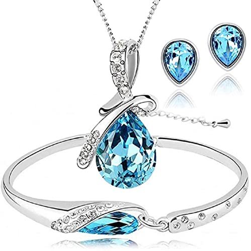Yeahgoshopping Fashion Angel Tears Drop Austrian Crystal Rhinestone Necklace & B