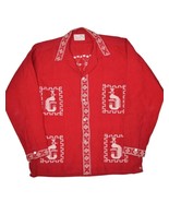 Vintage Guatamalan Shirt Mens L 16 Red Embroidered Quetzal Bird Souvenir - £88.56 GBP