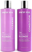 Pravana The Perfect Blonde Purple Toning Shampoo &amp; Conditioner 11 oz Set - £21.71 GBP