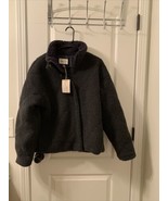 Universal Thread Women&#39;s Gray Faux Fur Sherpa Jacket Coat Snap Zip Front... - £52.35 GBP