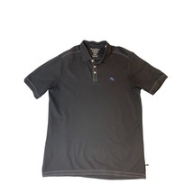 Tommy Bahama Island Zone Mens Size Large Tall LT Black Short Sleeve Polo Shirt 1 - £16.35 GBP