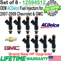 NEW ACDelco OEM x8 HP Upgrade Fuel Injectors For 2007-09 GMC Sierra 1500... - $356.39