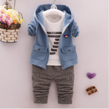 spring and autumn new boys and girls zipper striped trousers suit children&#39;s  - £17.73 GBP+
