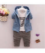 spring and autumn new boys and girls zipper striped trousers suit childr... - £17.85 GBP+