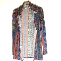 Hoodie Cardigan Knit Size Medium Bear Dance Lightweight Tribal Multi Colors NEW - £10.60 GBP