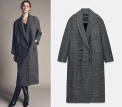 $359 ZARA SOLDOUT!  100% WOOL PLAID COAT ZW COLLECTION LIMITED EDITION S-M - $329.00