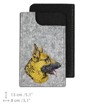 German Shepherd  - A felt phone case with an embroidered image of a dog. - £7.98 GBP