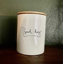 Good Dog Treat Jar, Ceramic and Wood Pet \Canister 4.7 Liters 4.88&quot;L x 4... - $22.87