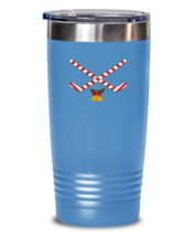 20 oz Tumbler Stainless Steel Insulated Funny Hockey Christmas Candy Stick  - £23.61 GBP