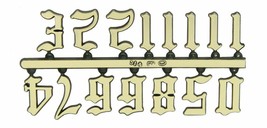 Old English Gold Clock Numerals -Numbers 1-12 - Stick On Choose 4 Sizes!  - $2.95