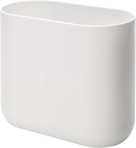 Elegant Slim Oval Trash Can - Compact White Garbage Bin for Modern Spaces - $39.55