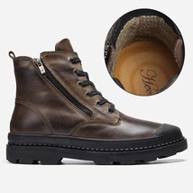 Natural Cow Leather Men Boots Top Quality Handmade Retro Men Boots Genuine Leath - £112.64 GBP