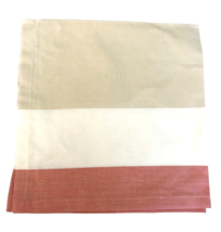 Cabana Beach Stripe Fabric Napkins Coral Taupe White  20x20&quot; Set of 4 Summer - £16.60 GBP