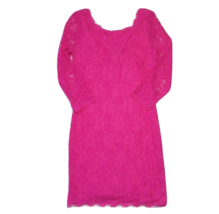NWT Diane Von Furstenberg Zarita in Hot Rose Pink Lace Zip V-back Dress 6 $348 - £72.59 GBP