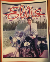 Elvis Presley 8x10 Elvis On A Motorcycle With Name Spelled Out - £7.61 GBP