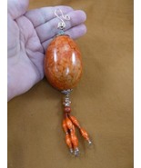 G-44 rust orange pattern Egg Gourd Christmas dangle ornament Charlotte V... - $69.88 CAD