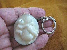 (TNE-APE-GO-251A) Gorilla + baby ape monkey keychain TAGUA NUT figurine ... - $16.12