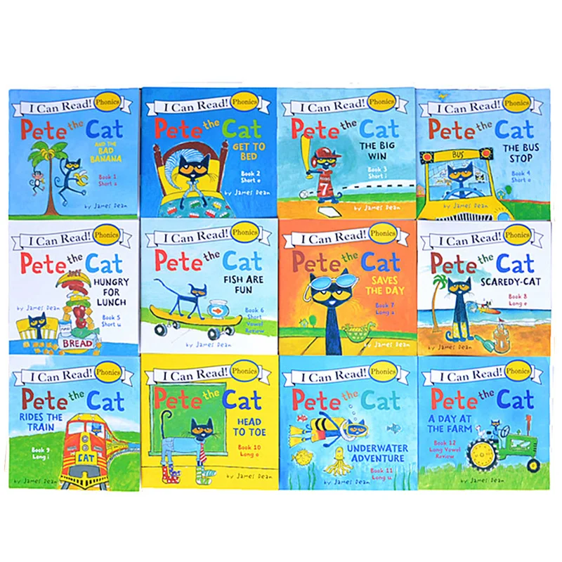 Game Fun Play Toys 12 Book/Set I Can Read The Pete Cat English Picture B... - £23.89 GBP