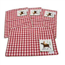 Red Checked Moose on Skates with Pocket Place Mats Set of 4 - $237.21 MXN Red Checked Moose on Skates with Pocket Place Mats Set of 4 - $237.21 MXN