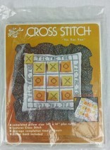 Vintage Needlework Kit Tic Tac Toe Pillow Sewing Kit Hazel Pearson Cross... - £13.62 GBP