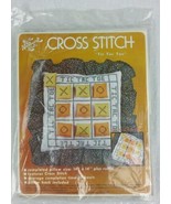 Vintage Needlework Kit Tic Tac Toe Pillow Sewing Kit Hazel Pearson Cross... - £13.39 GBP