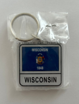 Wisconsin State Flag Key Chain 2 Sided Key Ring - $4.95