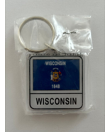 Wisconsin State Flag Key Chain 2 Sided Key Ring - £3.95 GBP
