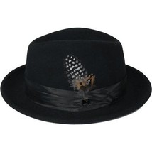 Men Bruno Capelo Dress Hat Australian Wool Crushable Fedora Giovani Un100 Black image 3