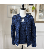 Cachet Dark Blue 2pc Formal Jacket Tank Soutache Sequin Rhinestone Clip 6 - $663.42 MXN