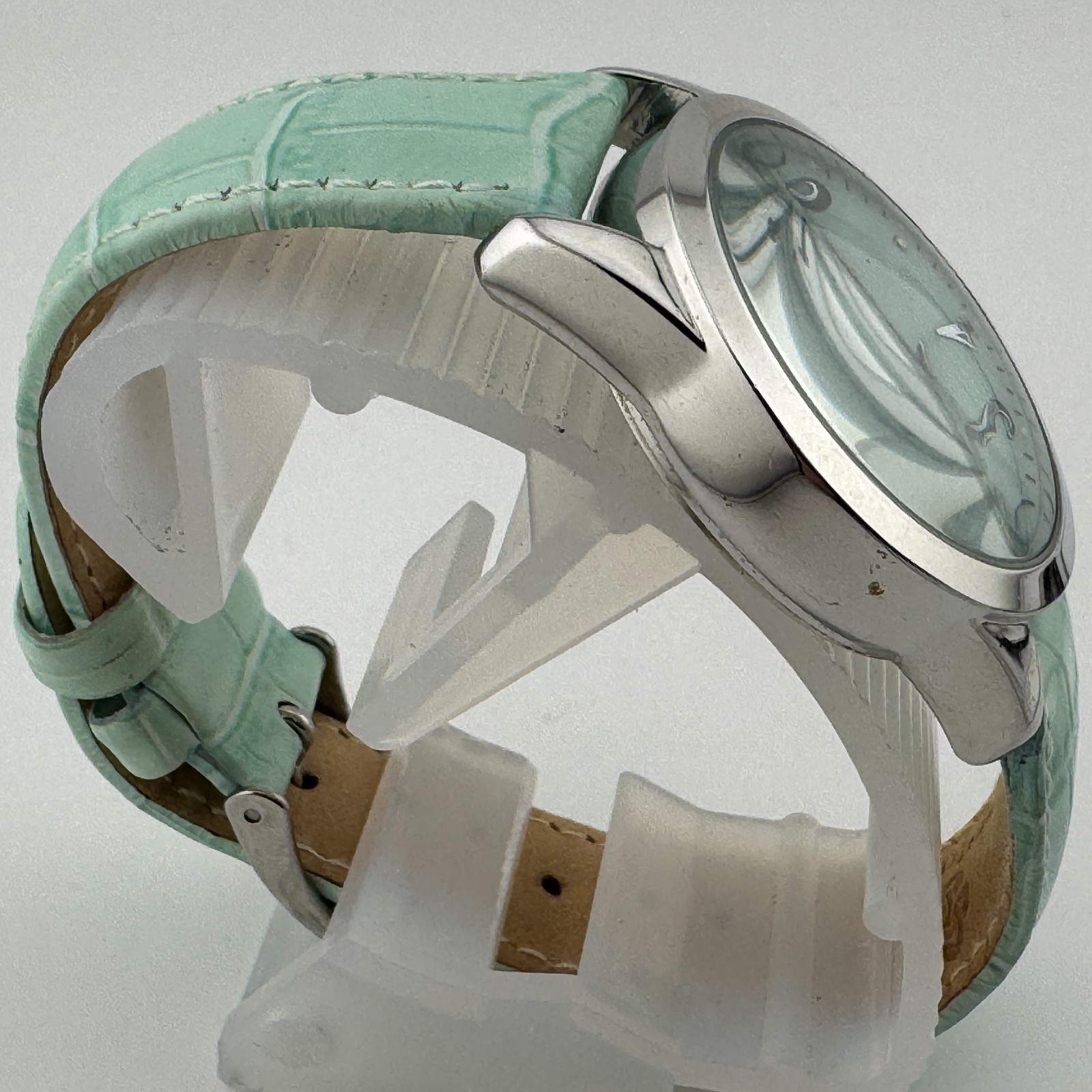 Pastorelli Quartz Watch Unisex Silver Cyan Leather Swiss Parts Date New Battery Item image 3