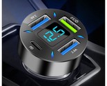 Car Charger 66W Super Fast Charging With Usb Pd&amp;Qc 3.0(Voltmeter&amp;Led Lig... - $16.99
