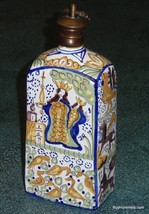 Vintage Italy Hand Painted Ceramic Cooper Stopper Decanter Bottle Animals SIGNED - $179.44