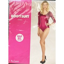 Amscan Bodysuit Adult Womens M/L 1 Piece Hot Pink Metallic Shiny Costume - $8.95