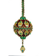 The Cracker Box  Inc Christmas Ornamen Kit Art Deco on Burgundy w/ gold and emer - $38.10