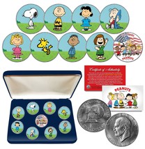 PEANUTS GANG Snoopy 1976 IKE Eisenhower US Dollar 9-Coin Set with Box - £59.75 GBP